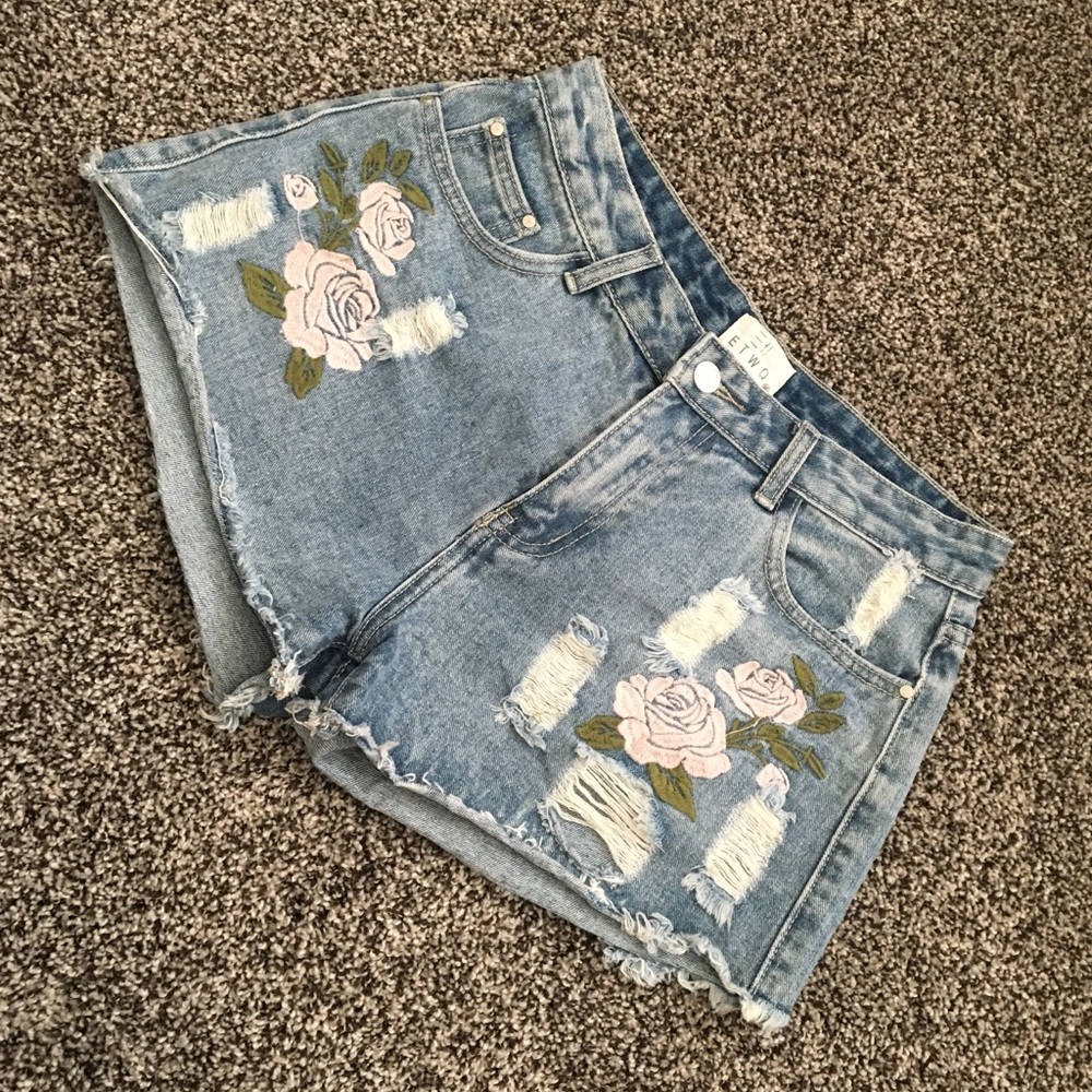 Brand New Embroidered Cut Offs